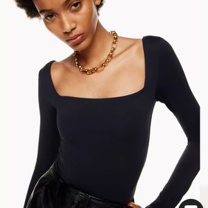 Aritzia Black Long Sleeve Bodysuit